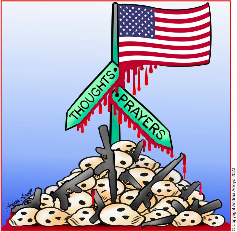 Thoughts and Prayers are NOT Enough Cartoon Movement